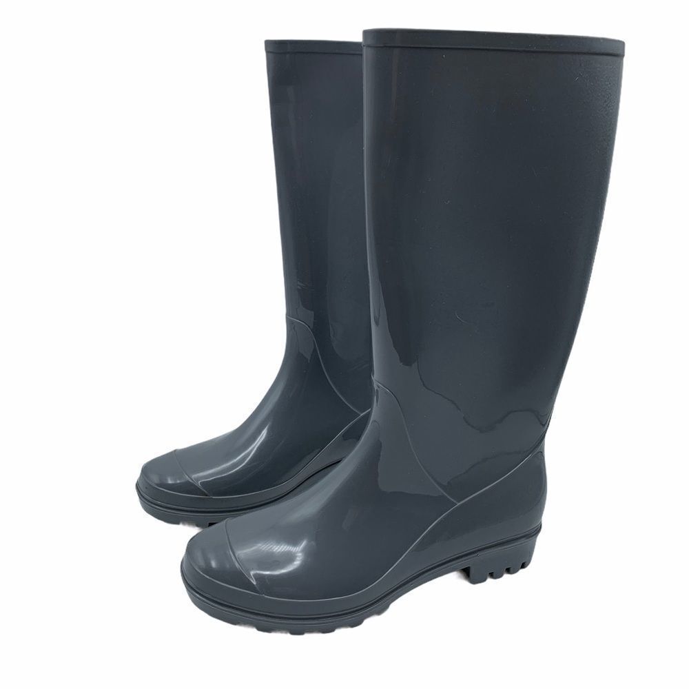Polar Glossy Gray Mid-Calf‎ Rain Boots Sz 7